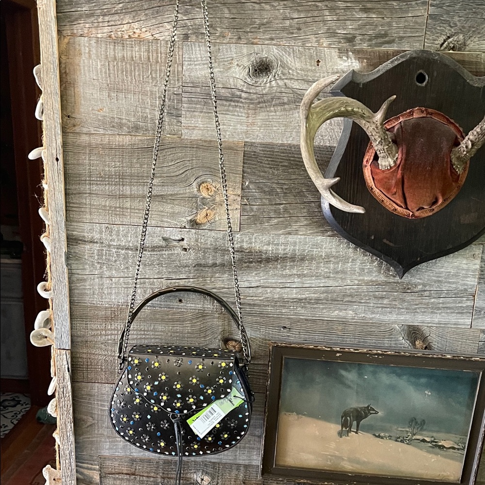 Sam Edelman Black Floral Crossbody Bag